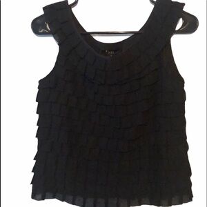 XXI black crop top with  tiered ruffles. Small